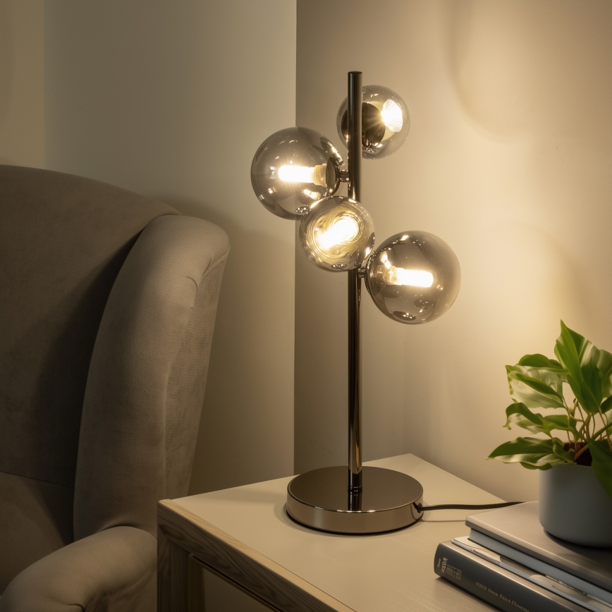 BRILAGI - Erstatningsglas til lysekrone, væg- og bordlampe MISTEL, MILLA Ø 15 cm, røget