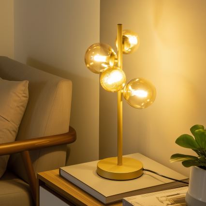 Brilagi - Erstatningsglas til lysekrone, væglampe og lampe MISTEL, MILLA, Ø 15 cm, guld
