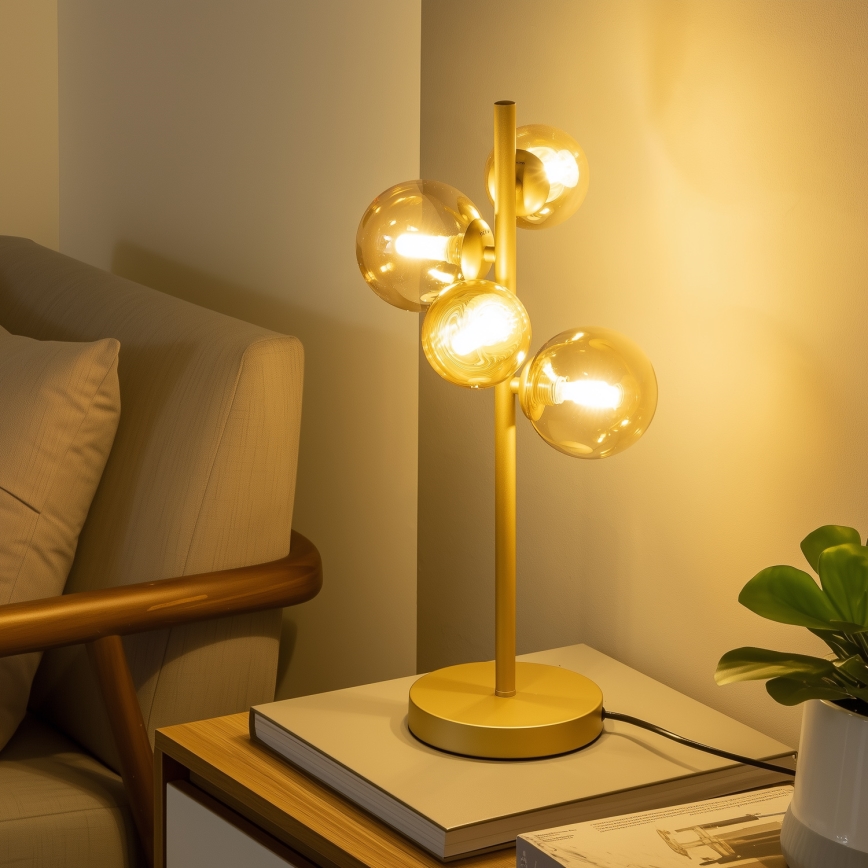 Brilagi - Erstatningsglas til lysekrone, væglampe og lampe MISTEL, MILLA, Ø 15 cm, guld