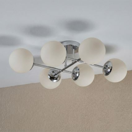 Brilagi - Fastmonteret lysekrone MALONY 6xE14/20W/230V poleret krom