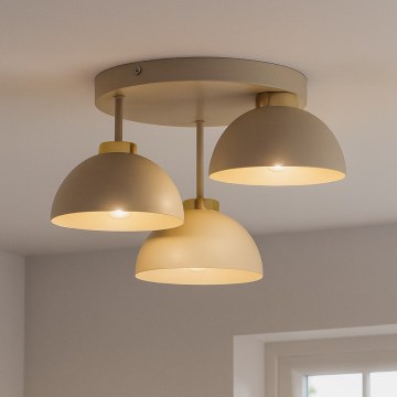 Brilagi - Fladmonteret loftlampe 3xE27/60W/230V beige/guld