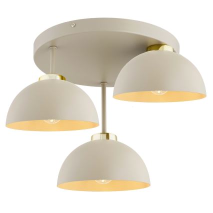 Brilagi - Fladmonteret loftlampe MOON 3xE27/60W/230V beige/guld