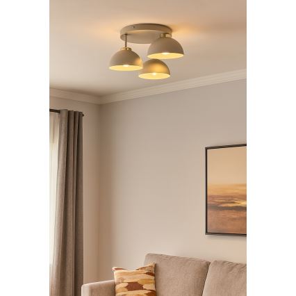 Brilagi - Fladmonteret loftlampe MOON 3xE27/60W/230V beige/guld