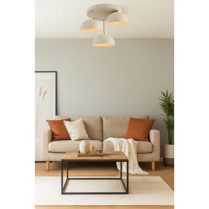 Brilagi - Fladmonteret loftlampe MOON 3xE27/60W/230V beige/guld