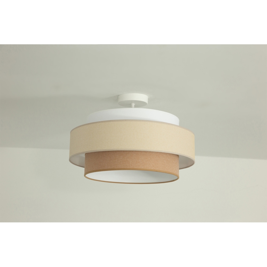 Brilagi - Fladmonteret loftlampe RESNA 1xE27/60W/230V Ø 40 cm creme/beige