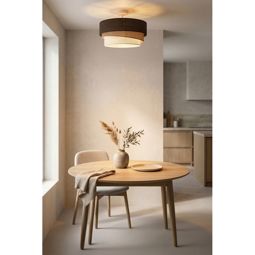 Brilagi - Fladmonteret loftlampe TRIO 1xE27/60W/230V Ø 40 cm brun/beige/hvid