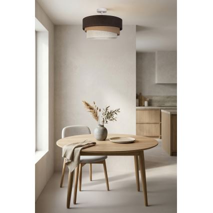 Brilagi - Fladmonteret loftlampe TRIO 1xE27/60W/230V Ø 40 cm brun/beige/hvid