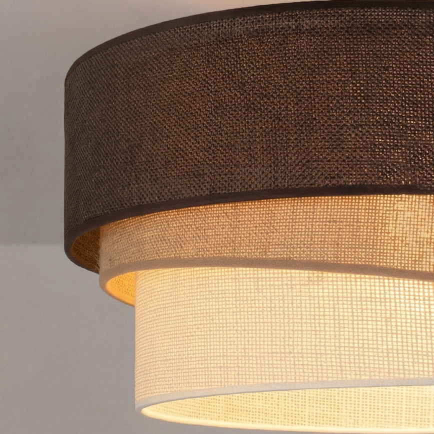 Brilagi - Fladmonteret loftlampe TRIO 1xE27/60W/230V Ø 40 cm brun/beige/hvid