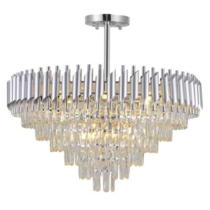 BRILAGI - Fladmonteret lysekrone ECLIPSE 12xE14/10W/230V Ø 78 cm sølv