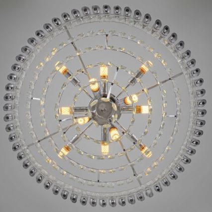 BRILAGI - Fladmonteret lysekrone ECLIPSE 12xE14/10W/230V Ø 78 cm sølv