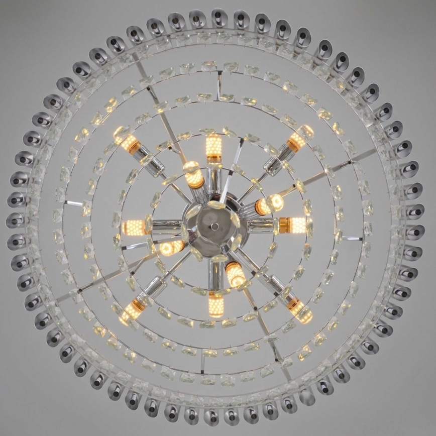 BRILAGI - Fladmonteret lysekrone ECLIPSE 12xE14/10W/230V Ø 78 cm sølv