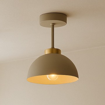 Brilagi - Fladmonteret lysekrone MOON 1xE27/60W/230V beige/guld