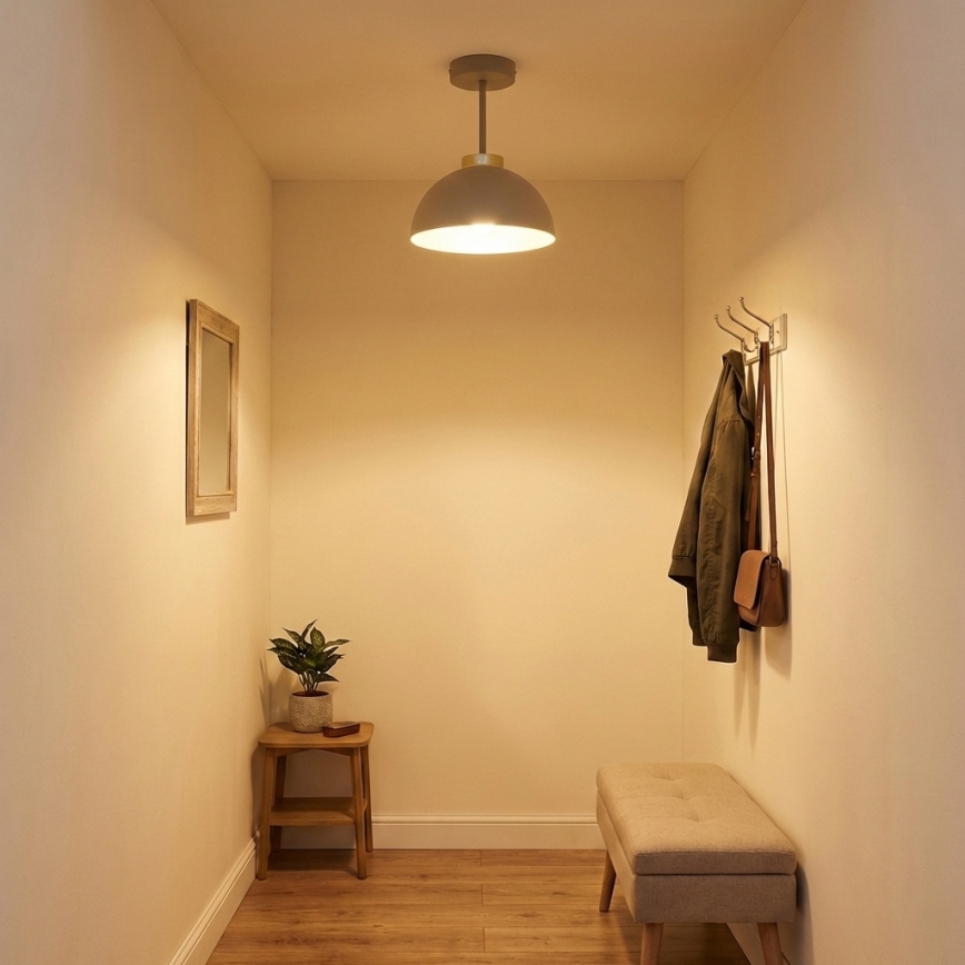Brilagi - Fladmonteret lysekrone MOON 1xE27/60W/230V beige/guld