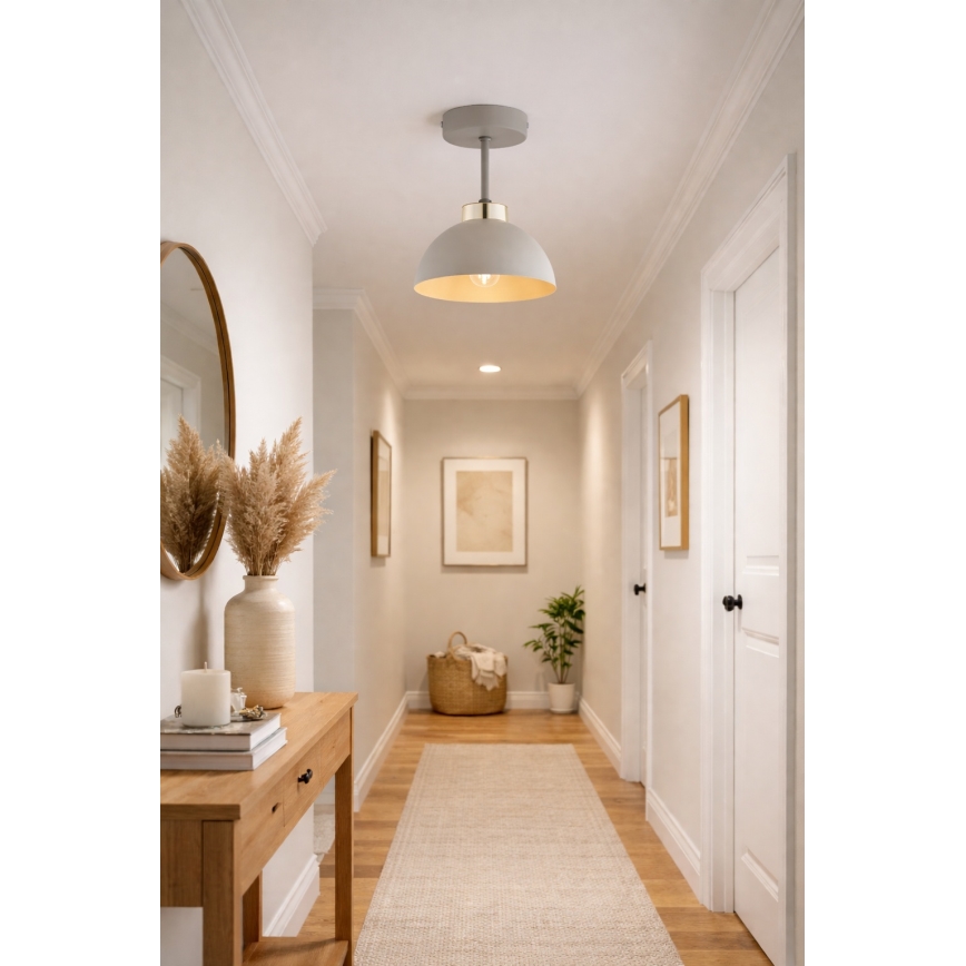 Brilagi - Fladmonteret lysekrone MOON 1xE27/60W/230V beige/guld
