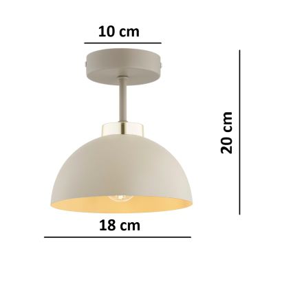 Brilagi - Fladmonteret lysekrone MOON 1xE27/60W/230V beige/guld