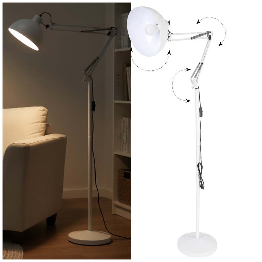 Brilagi - Fleksibel gulvlampe TASKER 1xE27/60W/230V 157 cm hvid