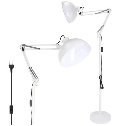 Brilagi - Fleksibel gulvlampe TASKER 1xE27/60W/230V 157 cm hvid