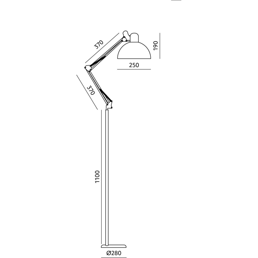 Brilagi - Fleksibel gulvlampe TASKER 1xE27/60W/230V 157 cm hvid