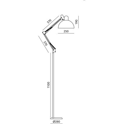Brilagi - Fleksibel gulvlampe TASKER 1xE27/60W/230V 157 cm sort