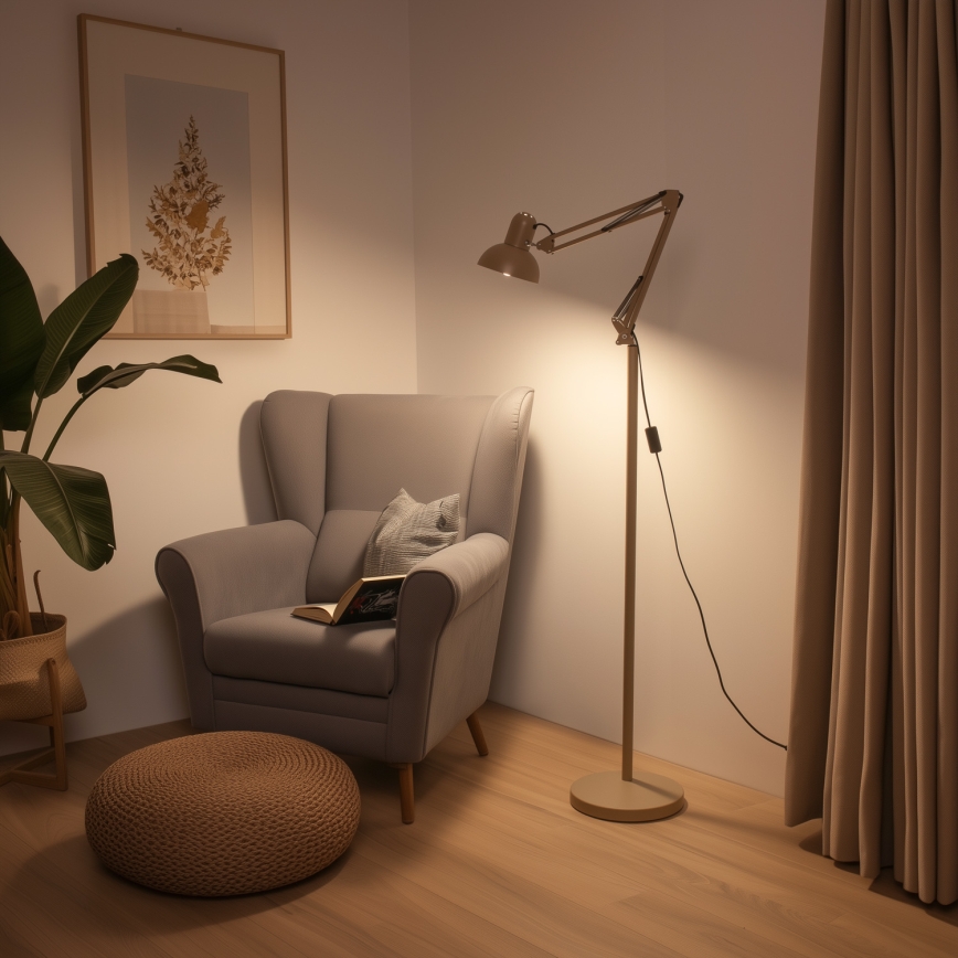Brilagi - Fleksibel gulvlampe TASKER 1xE27/60W/230V 184 cm beige