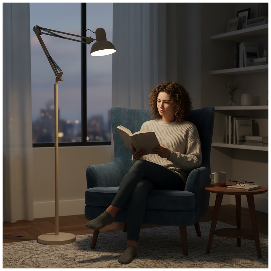 Brilagi - Fleksibel gulvlampe TASKER 1xE27/60W/230V 184 cm beige