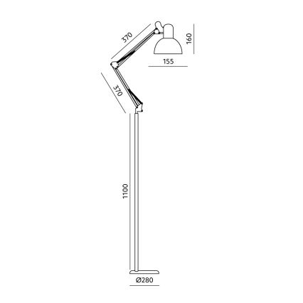Brilagi - Fleksibel gulvlampe TASKER 1xE27/60W/230V 184 cm beige