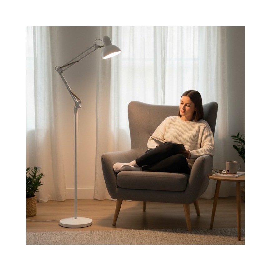 Brilagi - Fleksibel gulvlampe TASKER 1xE27/60W/230V 184 cm hvid