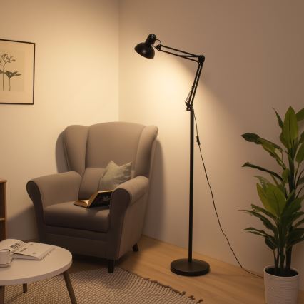 Brilagi - Fleksibel gulvlampe TASKER 1xE27/60W/230V 184 cm sort