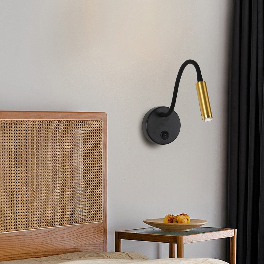 Brilagi - Fleksibel LED væglampe dæmpbar MAYA 1xG9/4W/230V sort/guldfarvet 2700-6500K Wi-Fi Tuya