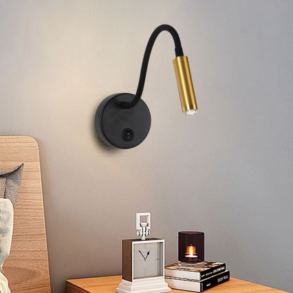 Brilagi - Fleksibel LED væglampe dæmpbar MAYA 1xG9/4W/230V sort/guldfarvet 2700-6500K Wi-Fi Tuya