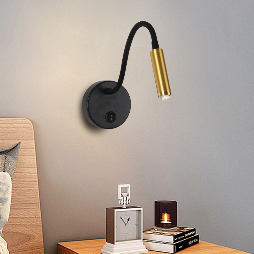 Brilagi - Fleksibel LED væglampe dæmpbar MAYA 1xG9/4W/230V sort/guldfarvet 2700-6500K Wi-Fi Tuya