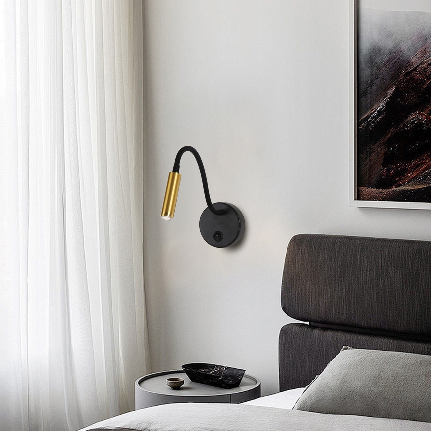 Brilagi - Fleksibel LED væglampe dæmpbar MAYA 1xG9/4W/230V sort/guldfarvet 2700-6500K Wi-Fi Tuya