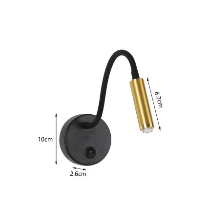 Brilagi - Fleksibel LED væglampe dæmpbar MAYA 1xG9/4W/230V sort/guldfarvet 2700-6500K Wi-Fi Tuya