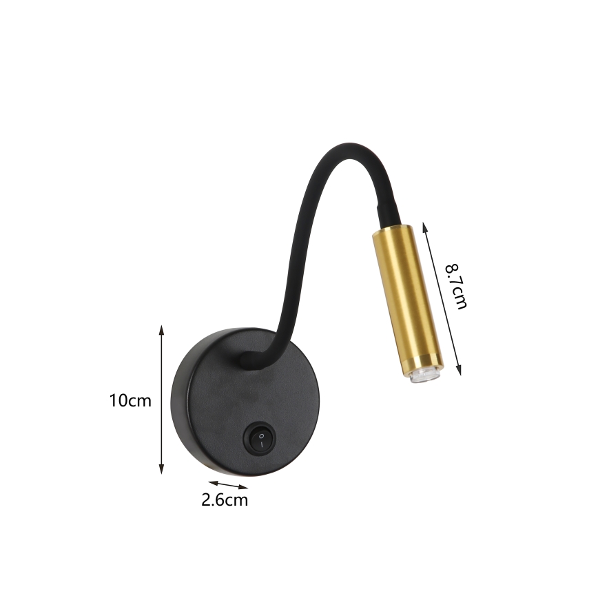 Brilagi - Fleksibel LED væglampe dæmpbar MAYA 1xG9/4W/230V sort/guldfarvet 2700-6500K Wi-Fi Tuya