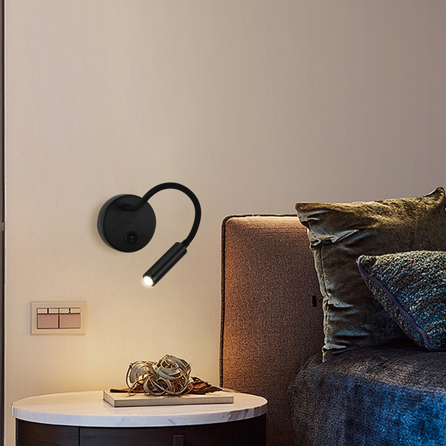 Brilagi - Fleksibel LED væglampe dæmpbar MAYA 1xG9/4W/230V sort 2700-6500K Wi-Fi Tuya