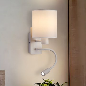 Brilagi - Fleksibel LED væglampe NUBILA 1xE27/25W/230V + LED/3W hvid