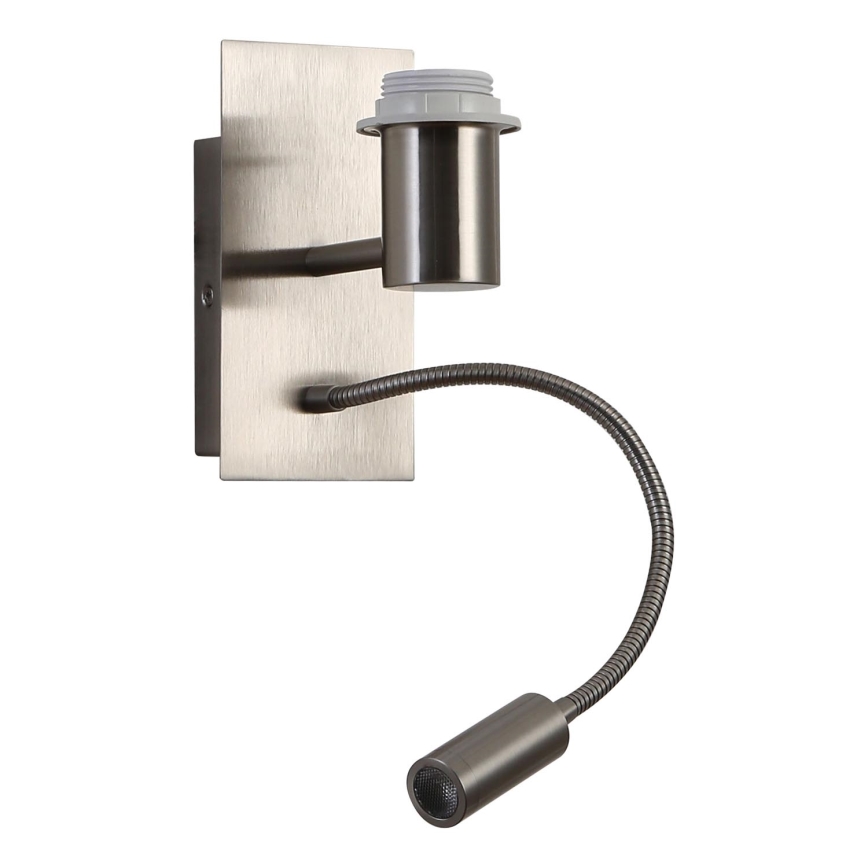 Brilagi - Fleksibel LED væglampe NUBILA 1xE27/25W/230V + LED/3W mat krom