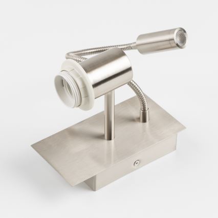 Brilagi - Fleksibel LED væglampe NUBILA 1xE27/25W/230V + LED/3W mat krom