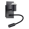 Brilagi - Fleksibel LED væglampe NUBILA 1xE27/25W/230V + LED/3W sort