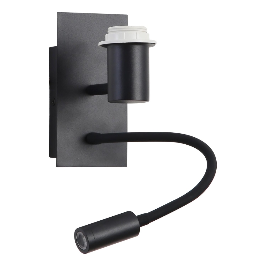 Brilagi - Fleksibel LED væglampe NUBILA 1xE27/25W/230V + LED/3W sort