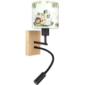 Brilagi - Fleksibel LED-væglampe til børn BOBO WOOD 1xE27/25W/230V + LED/3W eg/sort/hvid/grøn/jungle