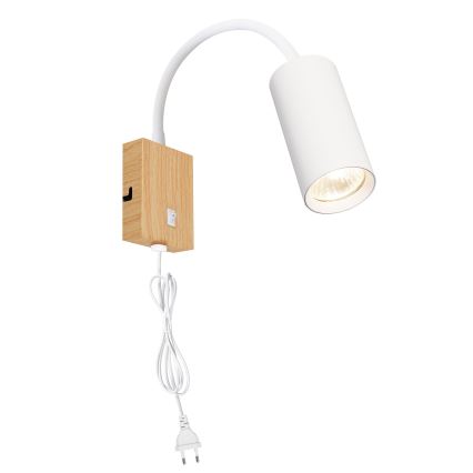 Brilagi - Fleksibel væglampe med afbryder SELE 1xGU10/30W/230V hvid/egdekoration