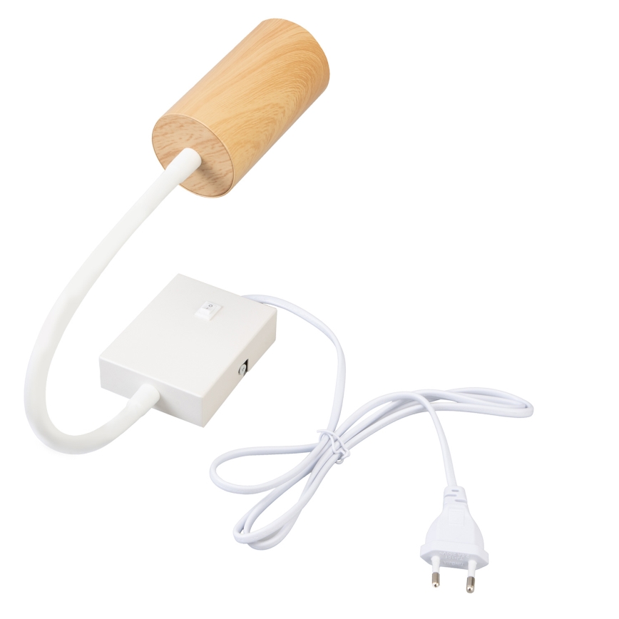Brilagi - Fleksibel væglampe SELE 1xGU10/30W/230V hvid/egetræsdekor