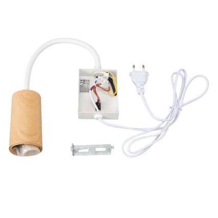 Brilagi - Fleksibel væglampe SELE 1xGU10/30W/230V hvid/egetræsdekor