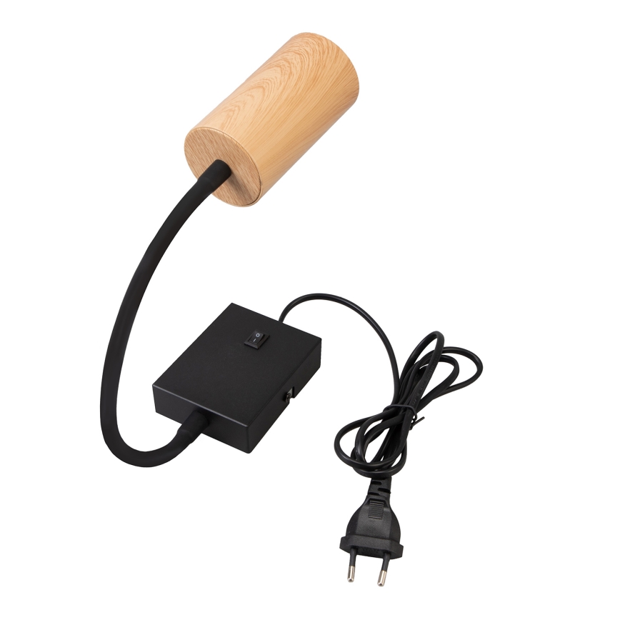 Brilagi - Fleksibel væglampe SELE 1xGU10/30W/230V sort/egetræsdekor
