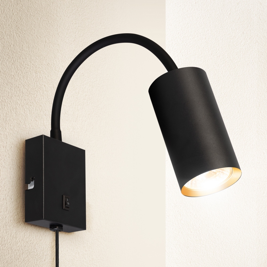 Brilagi - Fleksibel væglampe SELE 1xGU10/30W/230V sort/guldfarvet