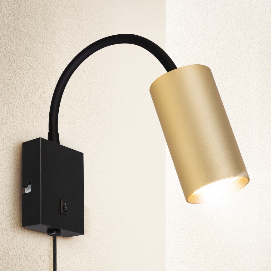 Brilagi - Fleksibel væglampe SELE 1xGU10/30W/230V sort/guldfarvet
