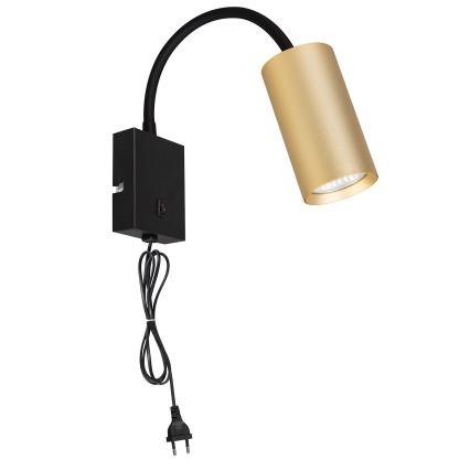 Brilagi - Fleksibel væglampe SELE 1xGU10/30W/230V sort/guldfarvet
