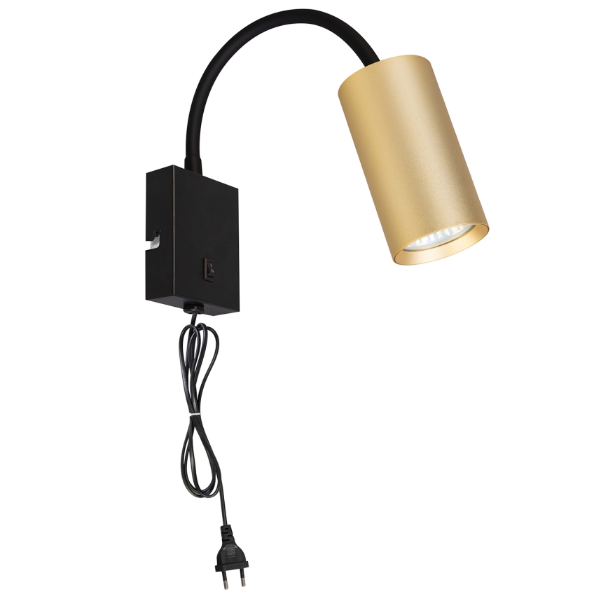 Brilagi - Fleksibel væglampe SELE 1xGU10/30W/230V sort/guldfarvet