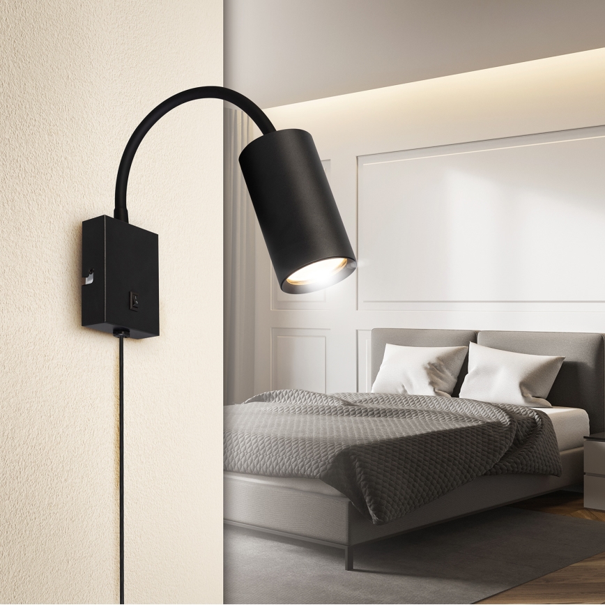 Brilagi - Fleksibel væglampe SELE 1xGU10/30W/230V sort
